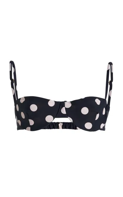 Juillet Swimwear Ingrid Polka-dot Bikini Top In Black