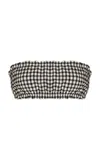 Juillet Swimwear Lee Checked Bikini Top In Black,white