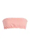 Juillet Swimwear Lee Strapless Gingham Bikini Top In Pink
