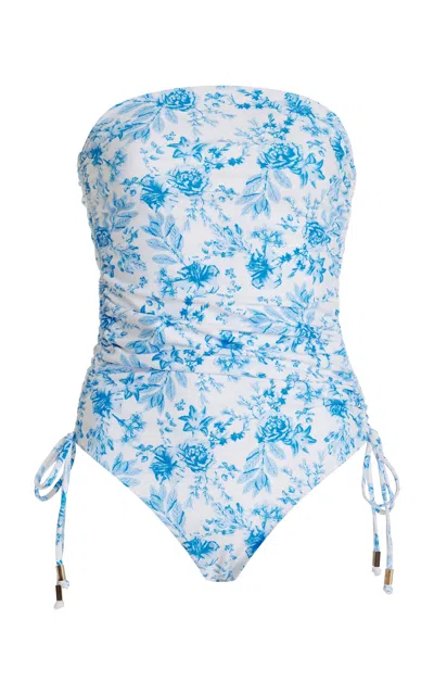 Juillet Swimwear Lennox Ruched Strapless One-piece Swimsuit In Print