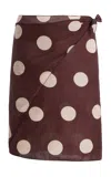Juillet Swimwear Mia Polka-dot Sarong In Brown