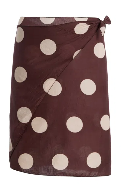 Juillet Swimwear Mia Polka-dot Sarong In Brown