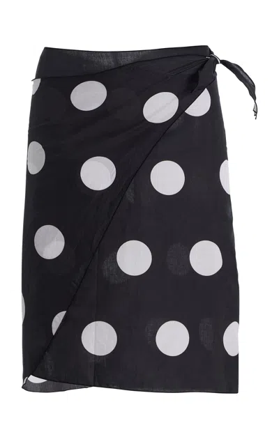 Juillet Swimwear Mia Polka-dot Sarong In Black