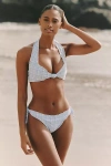 Juillet Swimwear Exclusive Pippa Plaid-seersucker Bikini Bottom In White