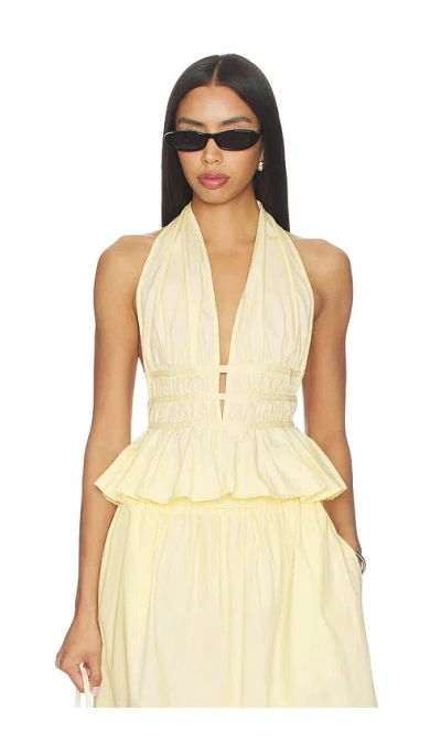 Juillet Violet Top In Yellow