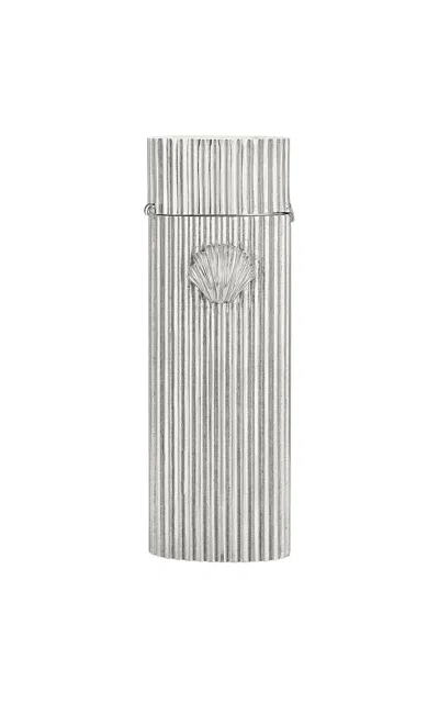 Juju Vera Brass Plated Silver Shell Lighter Case In Silver