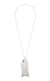 Juju Vera Exclusive Riviera Sterling Silver Turquoise Fish Necklace In Blue