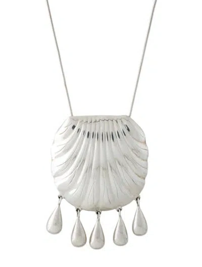 Pre-owned Juju Vera Petra Shell Pendant Necklace, 30" In Multi