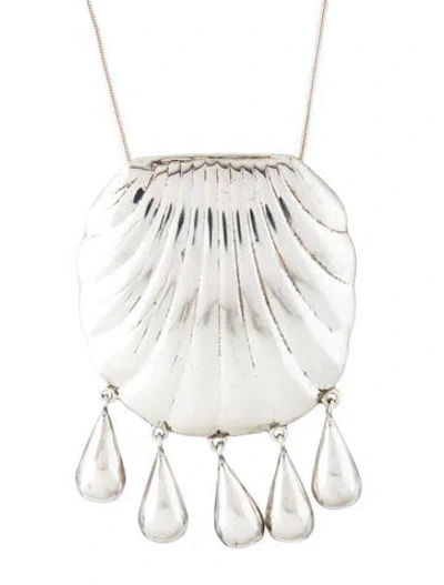 Pre-owned Juju Vera Petra Shell Pendant Necklace, 30" In Multi