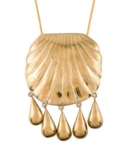Pre-owned Juju Vera Petra Shell Pendant Necklace, 30.25" In Multicolor