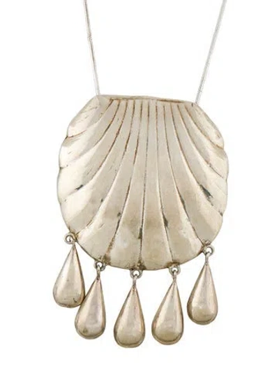 Pre-owned Juju Vera Shell Pendant Necklace, 30.75" In Multi