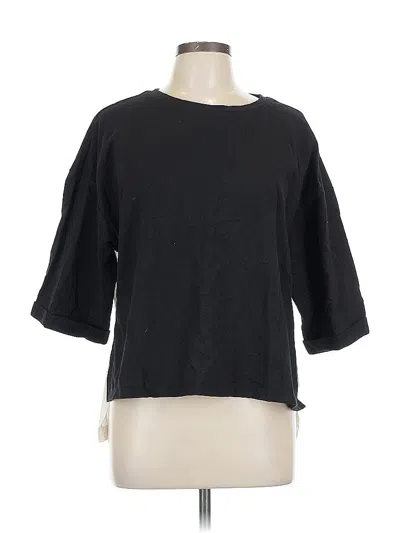 Pre-owned Jules & Leopold 3/4 Sleeve Top Black Crew Neck Tops