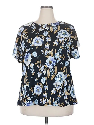 Pre-owned Jules & Leopold Short Sleeve Blouse In Blue