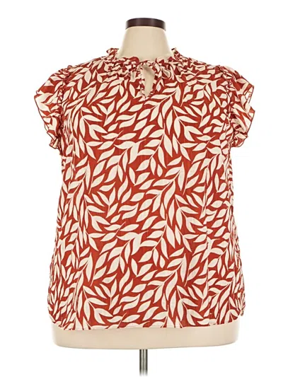 Pre-owned Jules & Leopold Short Sleeve Blouse In Red