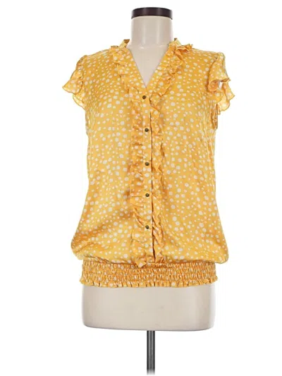 Pre-owned Jules & Leopold Short Sleeve Blouse In Yellow