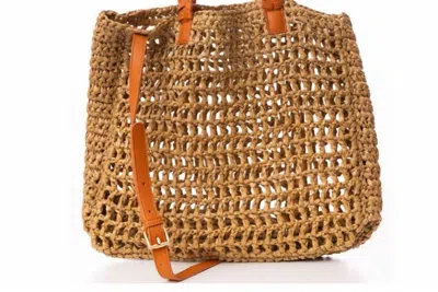 Jules Kae The Charlotte Straw Bag In Natural In Orange