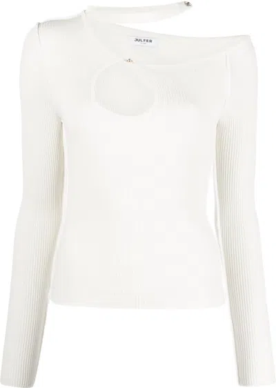 JULFER KYLIE CUT-OUT RIBBED-KNIT TOP