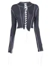 Julfer Nicole Cut-out Crop Top In Blue