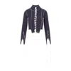 Julfer Whipstitch-trim Ribbed-knit Top In Black