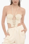 Julfer Woman Top Cream Size 6 Cotton