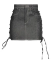 Julfer Woman Denim Skirt Steel Grey Size 6 Cotton In Grey