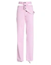 Julfer Woman Pants Pink Size 2 Cotton In Pink