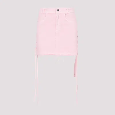 Julfer Woman Denim Skirt Pink Size 6 Cotton