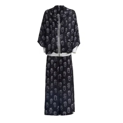 Julia Allert Art Print Bomber Jacket & Wide-leg Palazzo Co-ord Set – Black