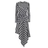 Julia Allert Black / White High-waisted Skirt & Asymmetrical Top Grid Pattern Set In Black/white