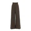 Julia Allert Casual High-rise Flared Denim Pants Brown In Brown