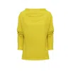 Julia Allert Women's Yellow / Orange Crinkled Boat Neck Sweater Yellow In Yellow