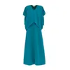 Julia Allert Green Stylish Fall Fashion Blouse And Skirt Set Emerald In Green