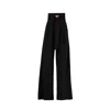 Julia Allert Women's Black High Waist Long Wide Leg Trousers In Black