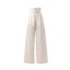 Julia Allert Women's White High Waist Long Wide Leg Trousers In White