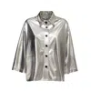Julia Allert Women's Loose Fit Shirt Metallic Silver In Metallic Silver