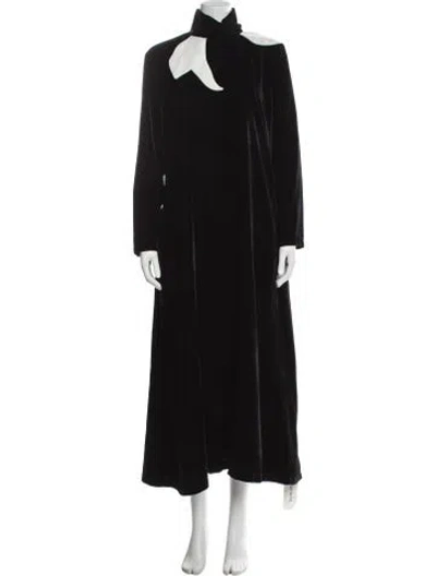 Pre-owned Julia Allert Mock Neck Long Dress In Black