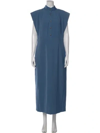 Pre-owned Julia Allert Mock Neck Long Dress W/ Tags In Blue