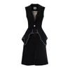 Julia Allert Women's Modern Elegant Deep V-neck Vest With Peplum Detail Black In Black