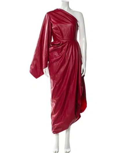 Pre-owned Julia Allert One-shoulder Long Dress In Red