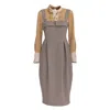 Julia Allert Women's Neutrals Pinafore Dress With Wide Straps And Blouse Insert Beige In Beige