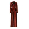 Julia Allert Red Retro Co-ord Set – Jacket & Wide-leg Trousers Burgundy In Silver