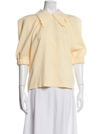 Pre-owned Julia Allert Short Sleeve Top In Yellow