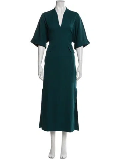 Pre-owned Julia Allert V-neck Long Dress W/ Tags In Blue