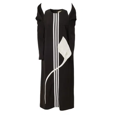 Julia Allert Women's A-line Midi Dress With Calla Flower Black