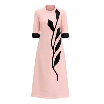 Julia Allert Women's Art-inspired Semi-fitted Three-quarter Sleeves Dress -  Pale Pink