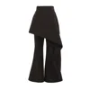 Julia Allert Women's Asymmetric Overlay Flared Trousers Black In Black