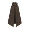 Julia Allert Women's Asymmetrical Hem High-waisted Denim Skirt Brown In Brown