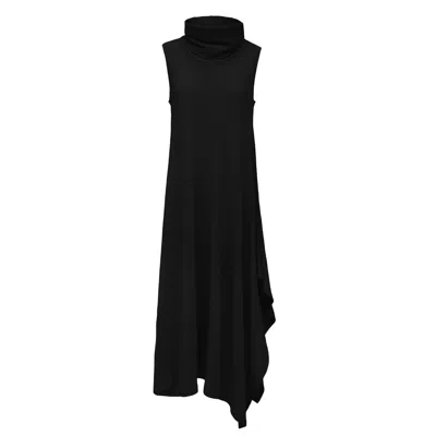 Julia Allert Women's Asymmetrical Sleeveless Long Dress Black