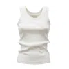 Julia Allert Women's Basic Rib Tank Top Solid White