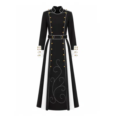 Julia Allert Women's Belted Embroidered A-line Maxi Dress – Black In Multi